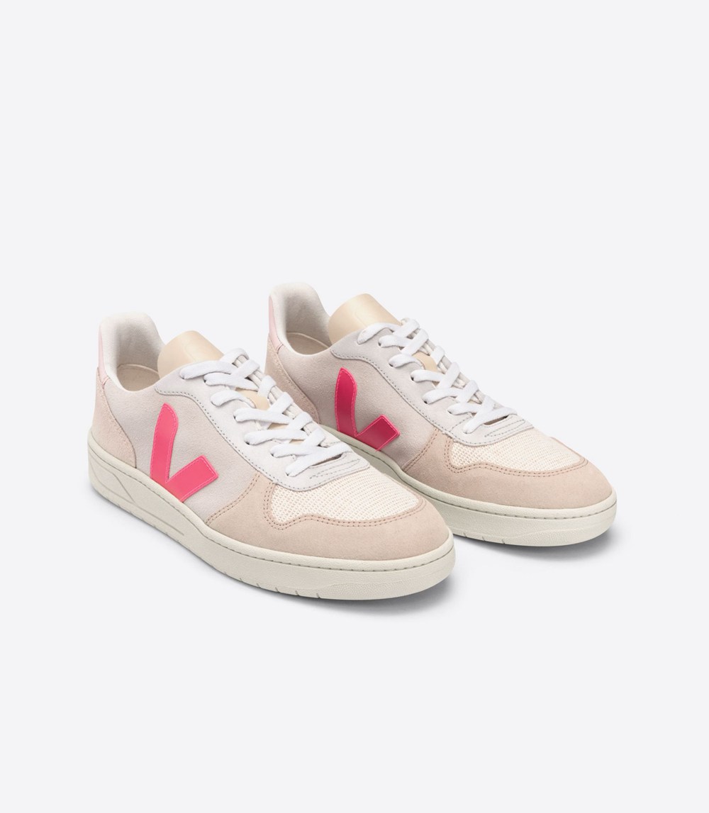 Veja Sneakers Dama - V-10 Suede Multico Natural - Bej/Roz - 2319576-PC